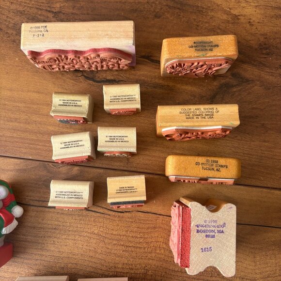 Christmas Rubber Stamp Collection Hero Arts Wooden Blocks & Figurine Set - Picture 7 of 7